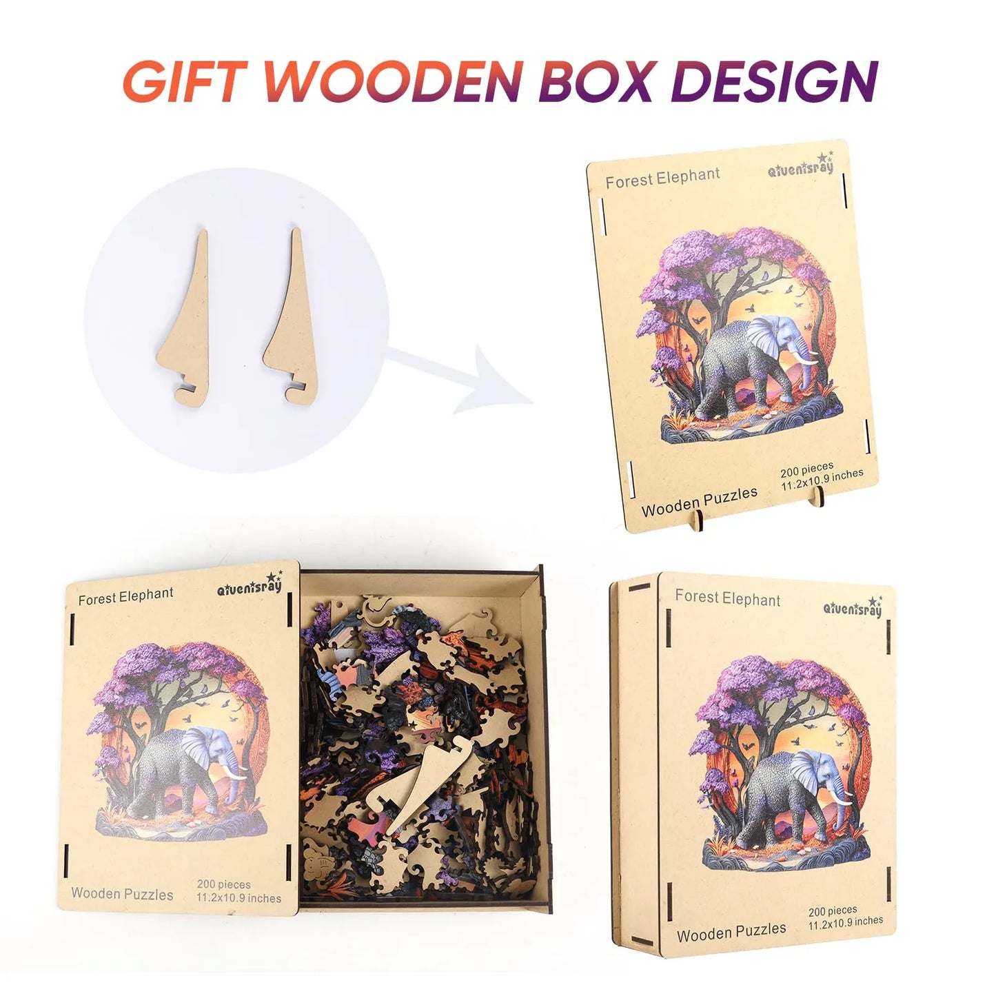 Elephant Forest, Wooden Jigsaw Puzzles
