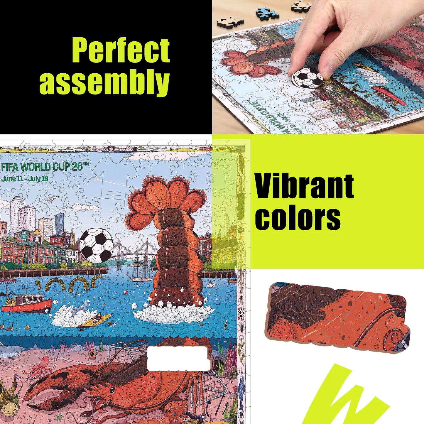 World Cup 2026 Boston Poster, FIFA Jigsaw Puzzle