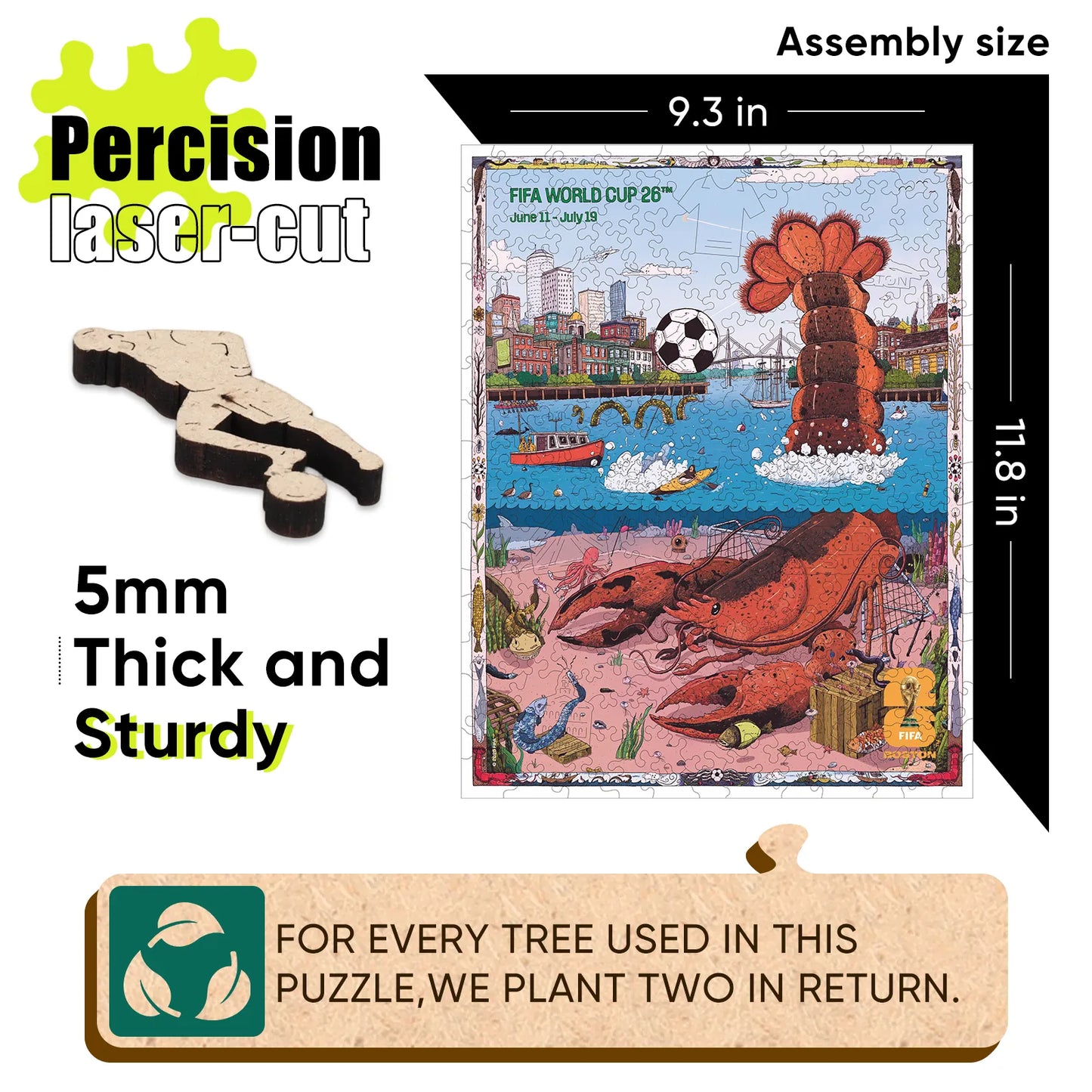 World Cup 2026 Boston Poster, FIFA Jigsaw Puzzle