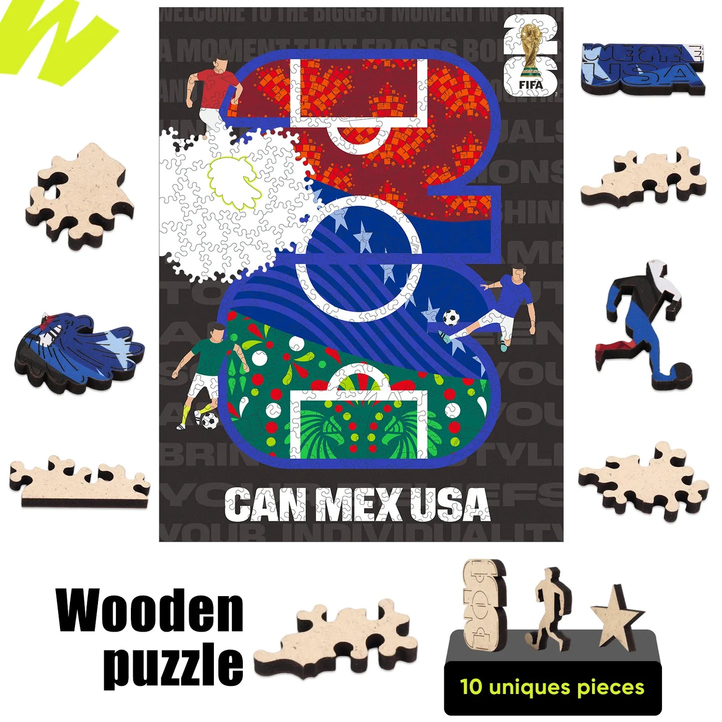 World Cup 2026 Host Countries Poster, FIFA Jigsaw Puzzle