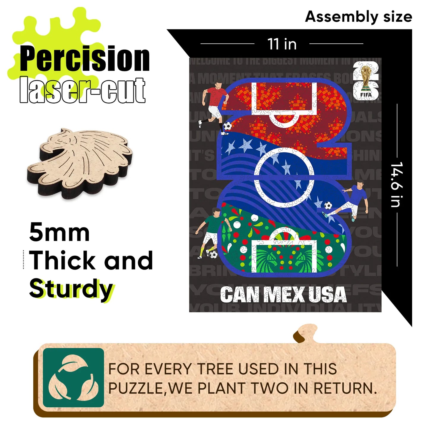 World Cup 2026 Host Countries Poster, FIFA Jigsaw Puzzle