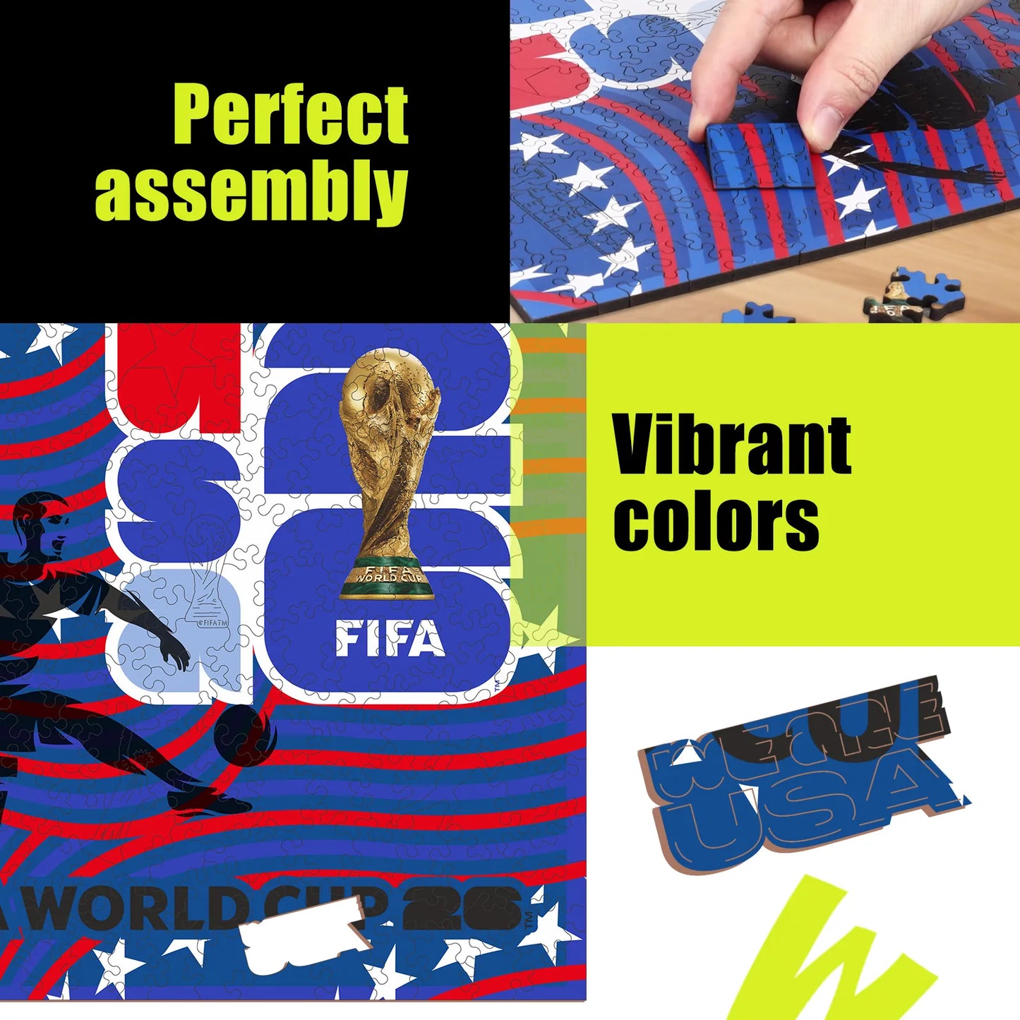 World Cup 2026 Host Country Poster USA, FIFA Jigsaw Puzzle