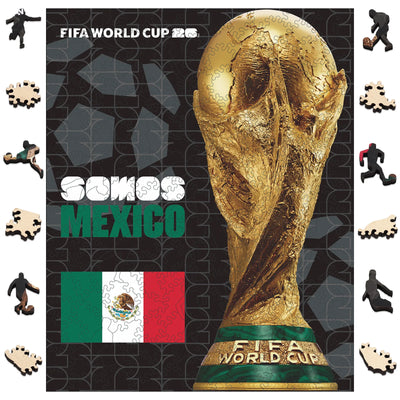 FIFA World Cup 2026 Trophy Poster Mexico 200-Piece Wooden Puzzle | Officially Licensed Mexico Gift