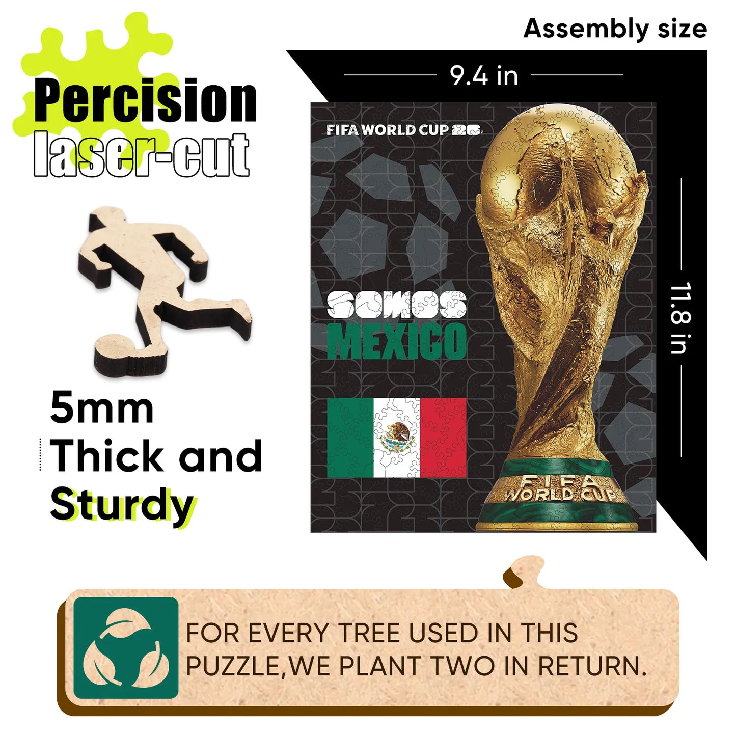 World Cup 2026 Trophy Poster Mexico, FIFA Jigsaw Puzzle