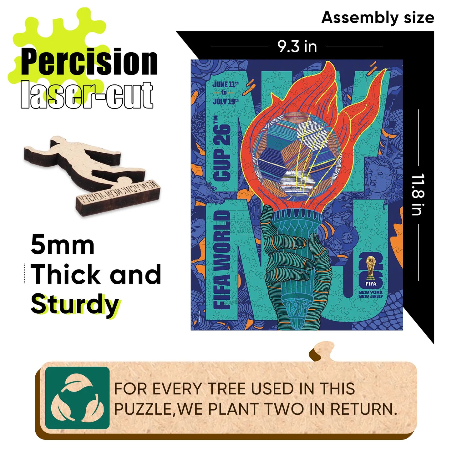 World Cup 2026 NYC NJ Poster, FIFA Jigsaw Puzzle