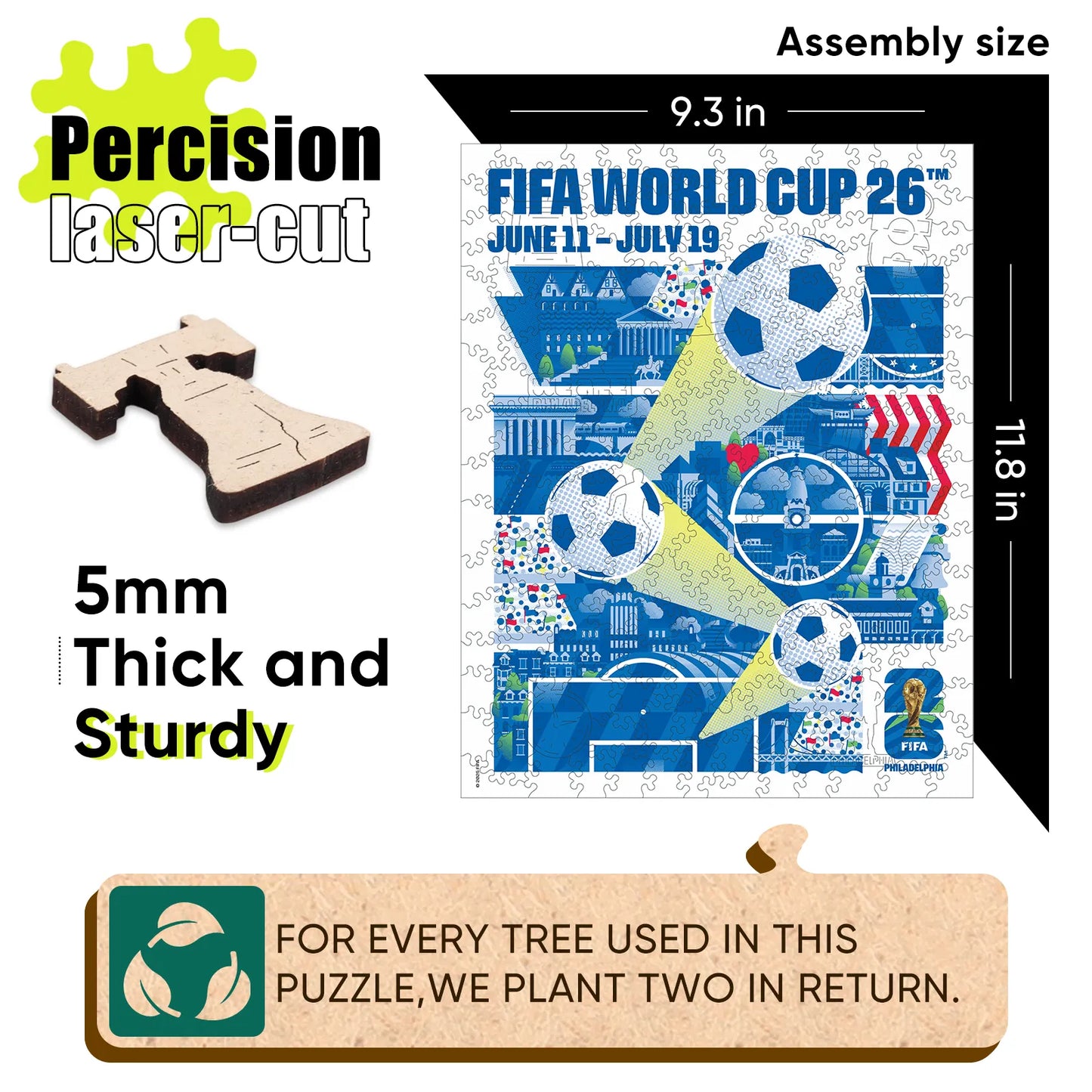World Cup 2026 Philadelphia Poster, FIFA Jigsaw Puzzle