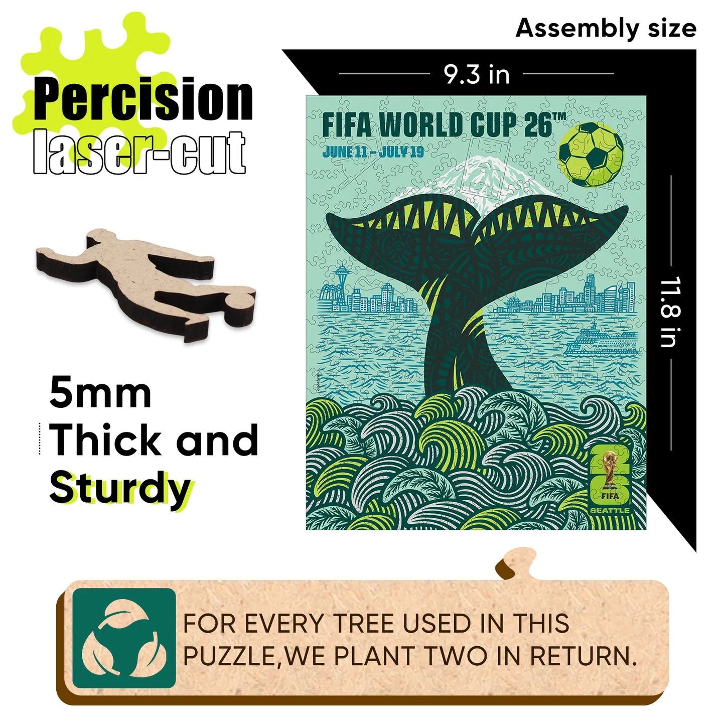 World Cup 2026 Seattle Poster, FIFA Jigsaw Puzzle