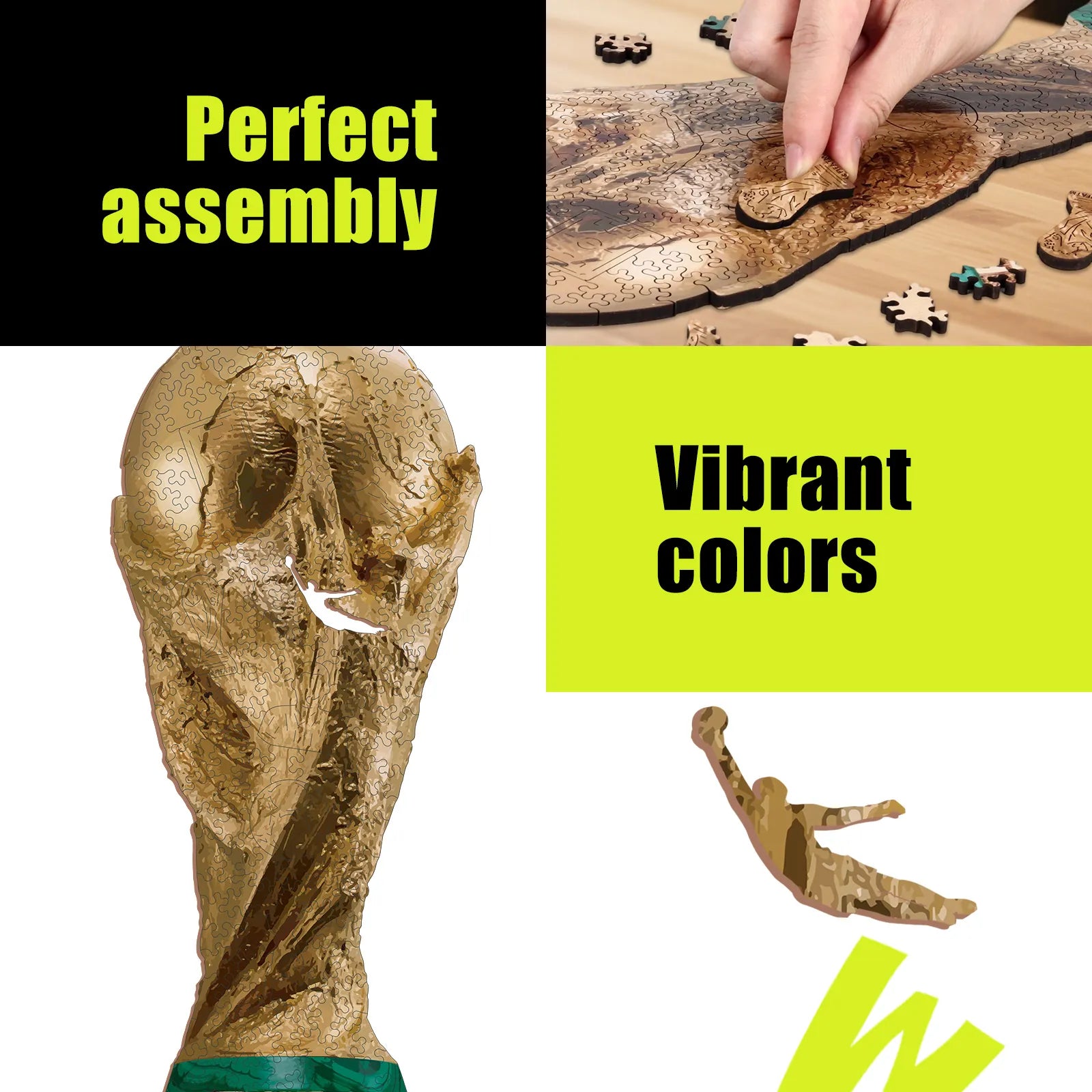 FIFA Trophy Puzzle wood detail