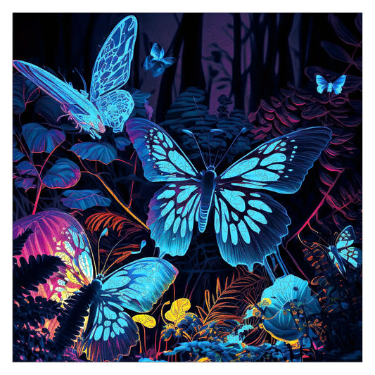 Fluorescent Butterfly B, Wooden Jigsaw Puzzles
