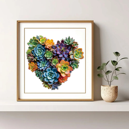 Heart Succulent, Wooden Jigsaw Puzzles