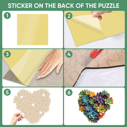 Heart Succulent, Wooden Jigsaw Puzzles