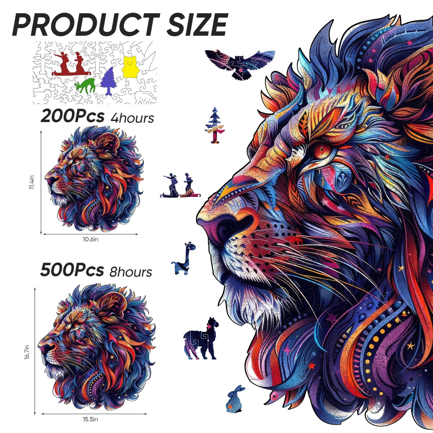 Lion B, Wooden Jigsaw Puzzles