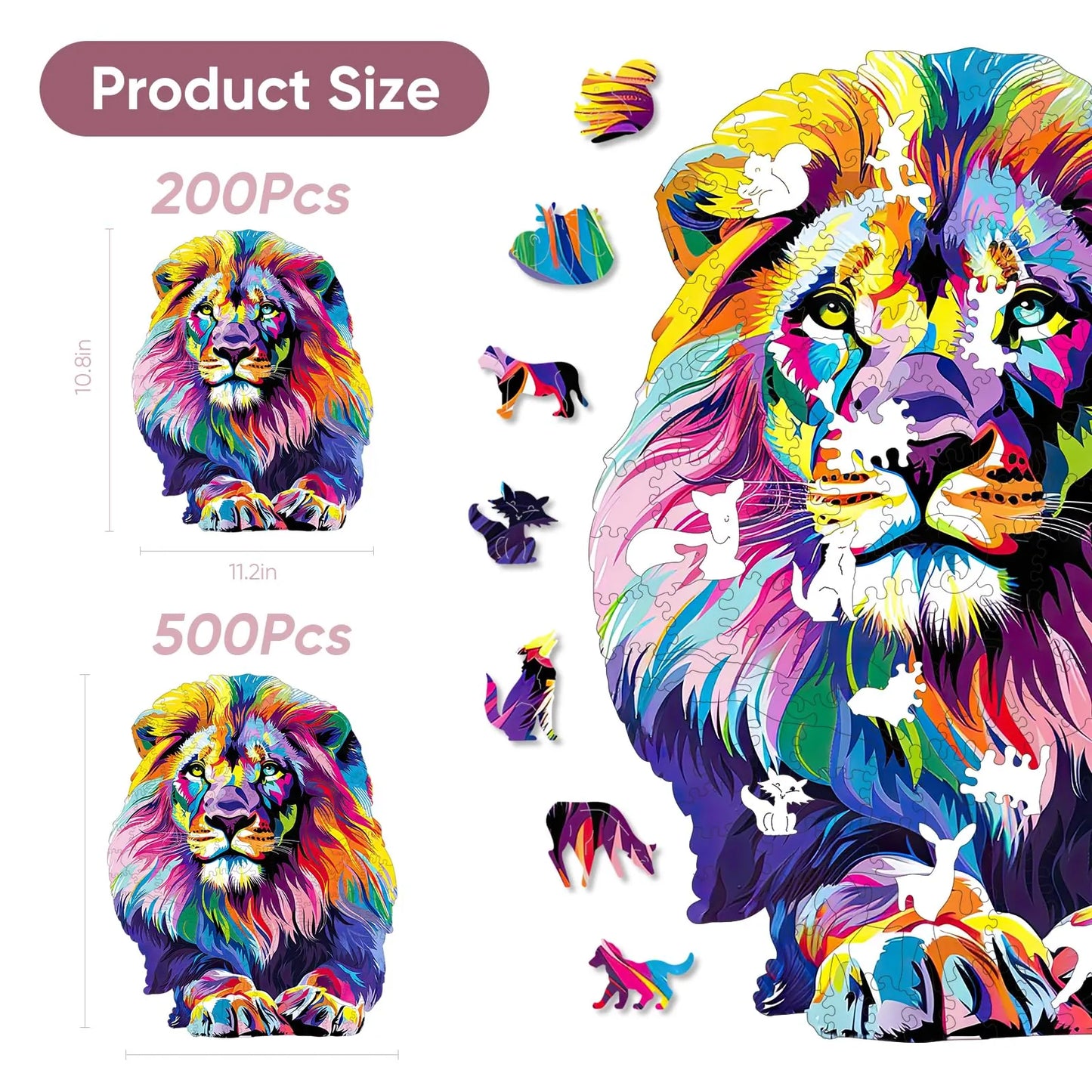 Lion A, Wooden Jigsaw Puzzles
