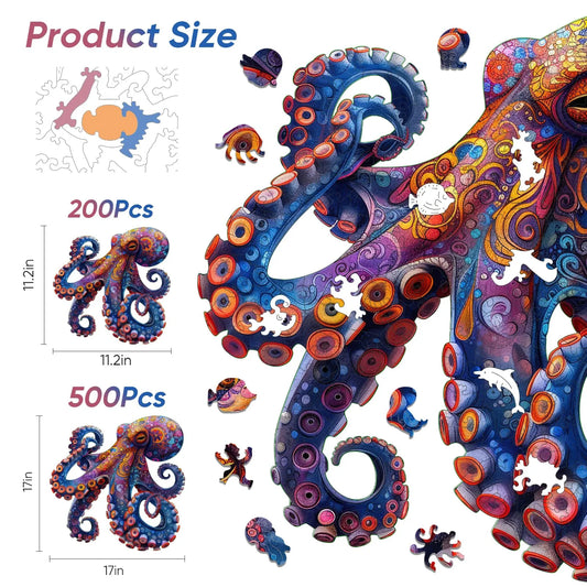 Octopus B, Wooden Jigsaw Puzzles