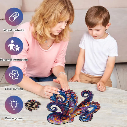 Octopus B, Wooden Jigsaw Puzzles