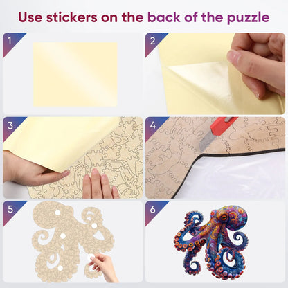 Octopus B, Wooden Jigsaw Puzzles