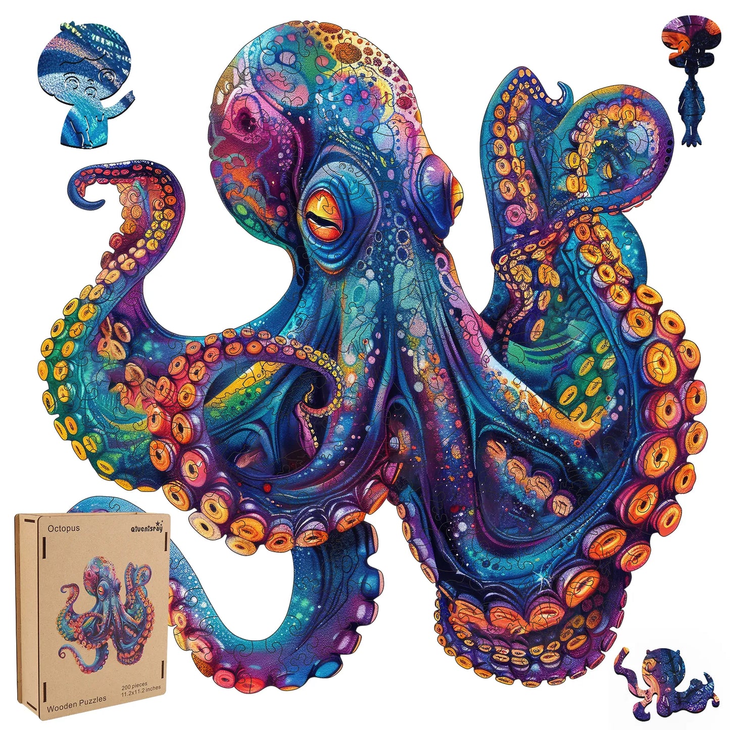 Octopus C, Wooden Jigsaw Puzzles
