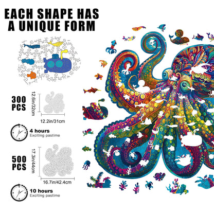 Octopus A, Wooden Jigsaw Puzzles
