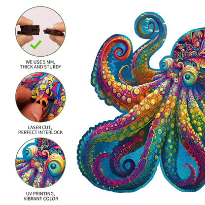 Octopus A, Wooden Jigsaw Puzzles