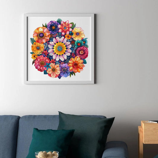 Round Flower, Wooden Jigsaw Puzzles