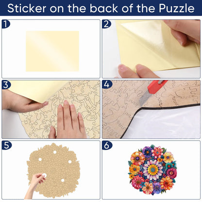 Round Flower, Wooden Jigsaw Puzzles