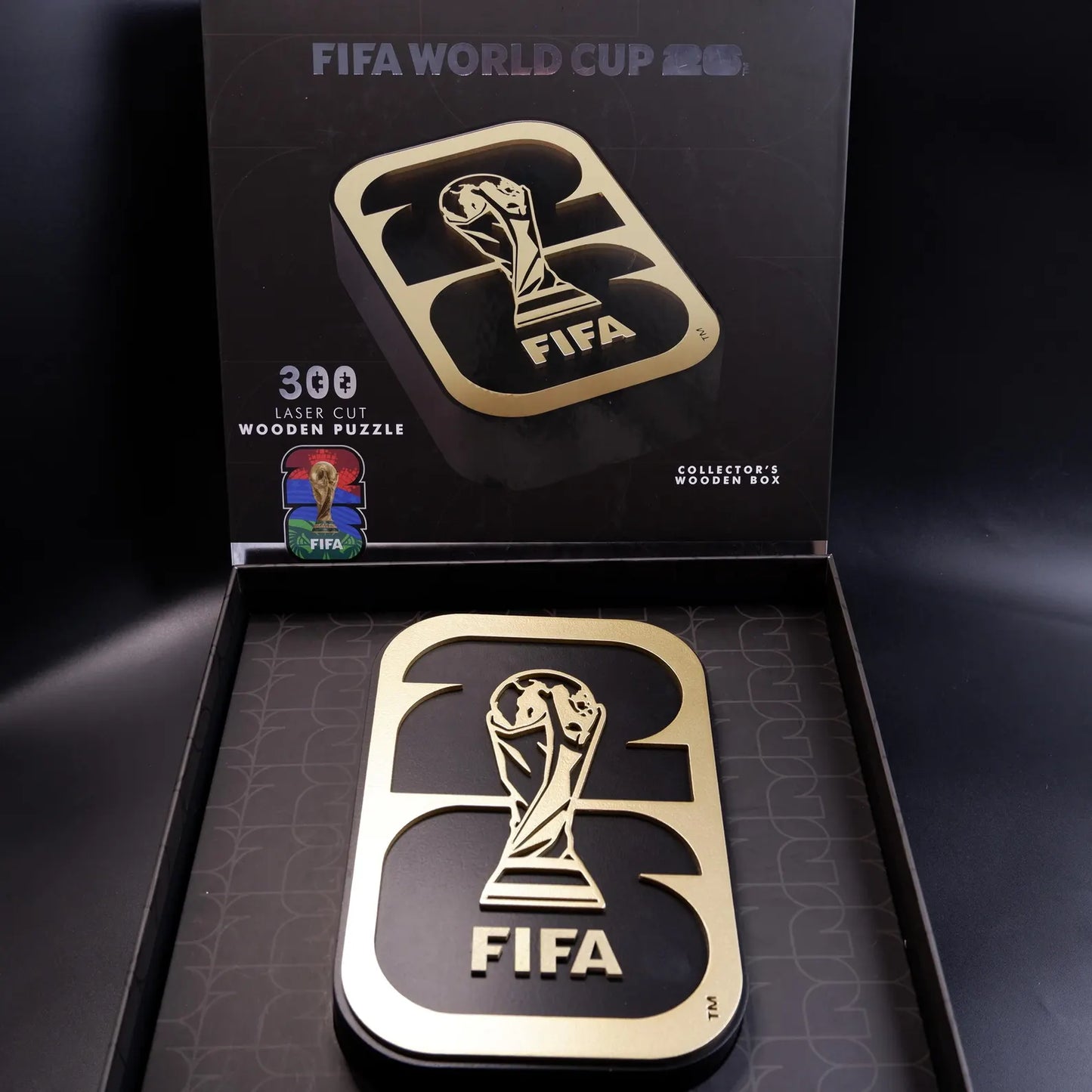 FIFA World Cup 2026 Host Countries & Trophy Luxury 300-Piece Wooden Puzzle | Premium Officially Licensed Gift