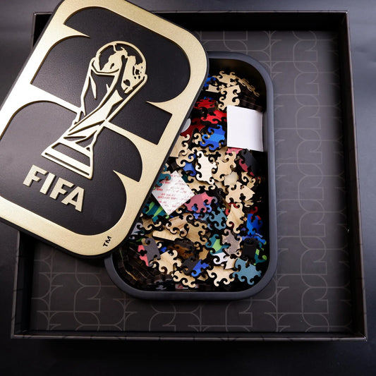 FIFA World Cup 2026 Host Countries & Trophy Luxury 300-Piece Wooden Puzzle | Premium Officially Licensed Gift