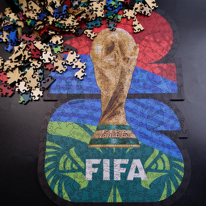 FIFA World Cup 2026 Host Countries & Trophy Luxury 300-Piece Wooden Puzzle | Premium Officially Licensed Gift