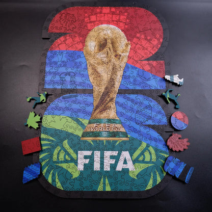 FIFA World Cup 2026 Host Countries & Trophy Luxury 300-Piece Wooden Puzzle | Premium Officially Licensed Gift