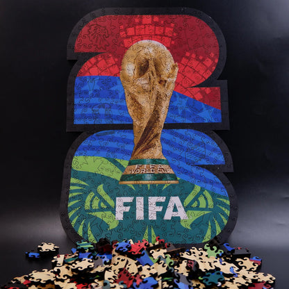 FIFA World Cup 2026 Host Countries & Trophy Luxury 300-Piece Wooden Puzzle | Premium Officially Licensed Gift