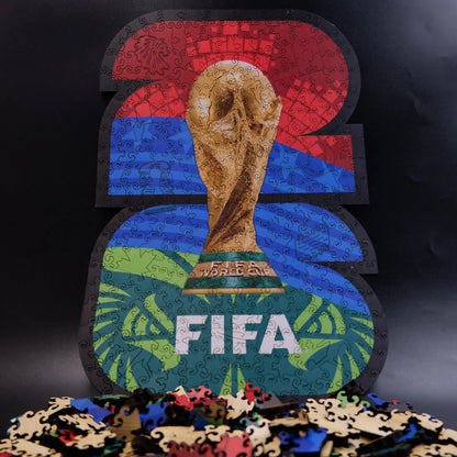 FIFA World Cup 2026 Host Countries & Trophy Luxury 300-Piece Wooden Puzzle | Premium Officially Licensed Gift