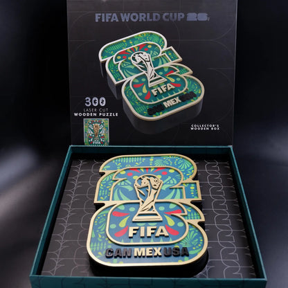 FIFA World Cup 2026 Mexico Host Logo Luxury 300-Piece Wooden Puzzle | Premium Officially Licensed Mexican Gift