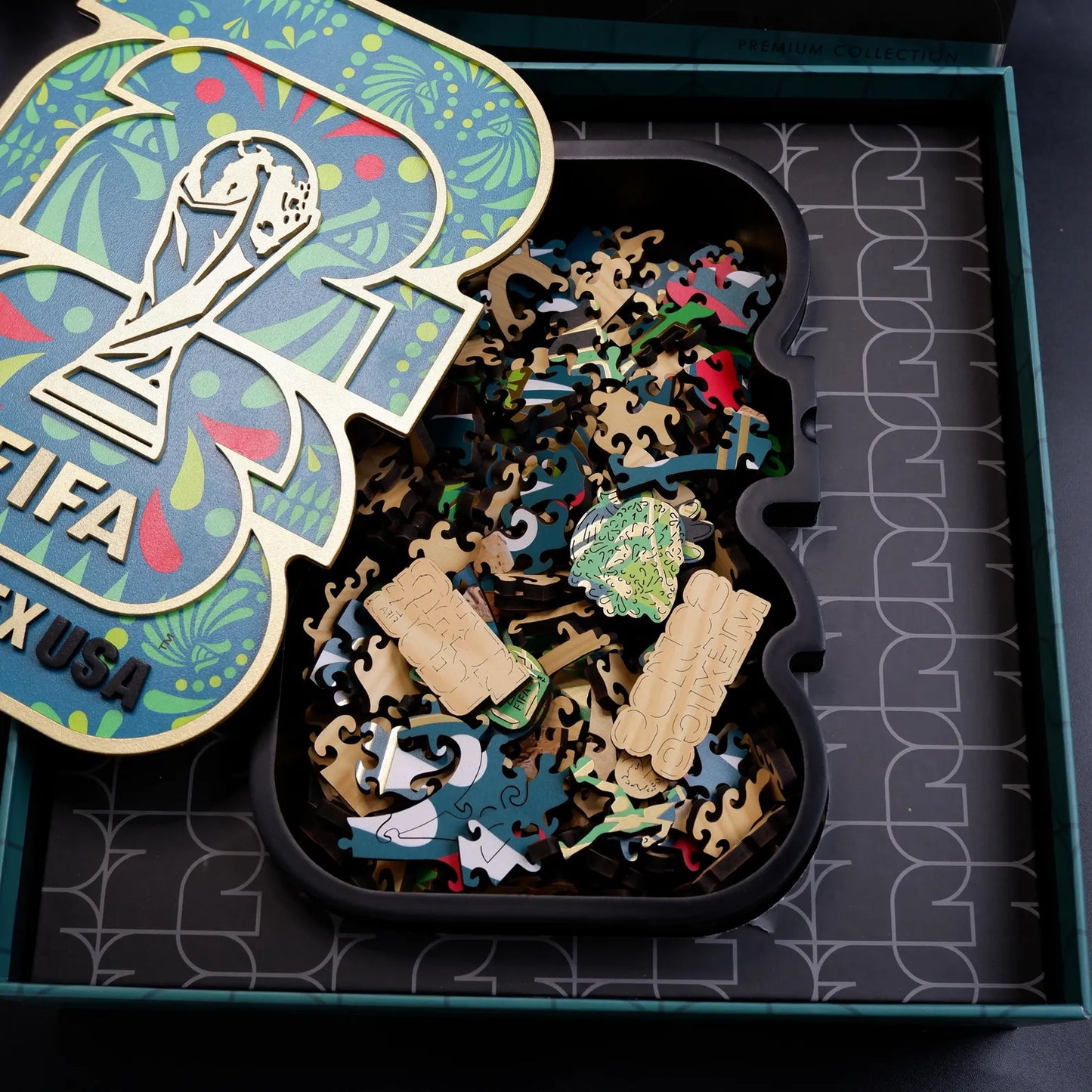 FIFA World Cup 2026 Mexico Host Logo Luxury 300-Piece Wooden Puzzle | Premium Officially Licensed Mexican Gift