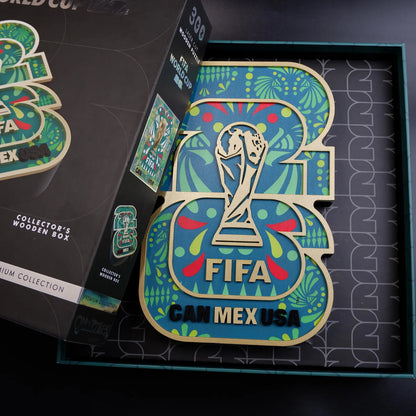 FIFA World Cup 2026 Mexico Host Logo Luxury 300-Piece Wooden Puzzle | Premium Officially Licensed Mexican Gift