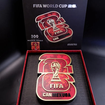 FIFA World Cup 2026 Canada Host Logo Luxury 300-Piece Wooden Puzzle | Premium Officially Licensed Canadian Gift