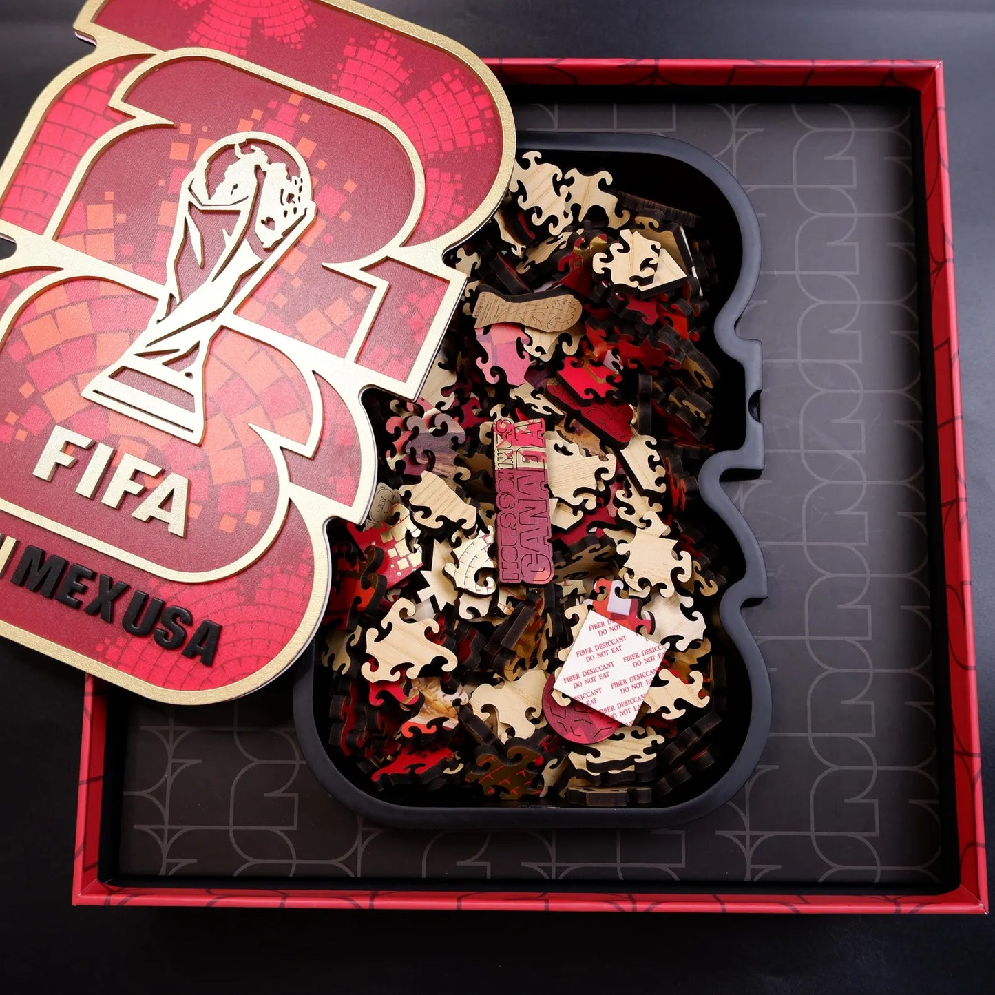 FIFA World Cup 2026 Canada Host Logo Luxury 300-Piece Wooden Puzzle | Premium Officially Licensed Canadian Gift