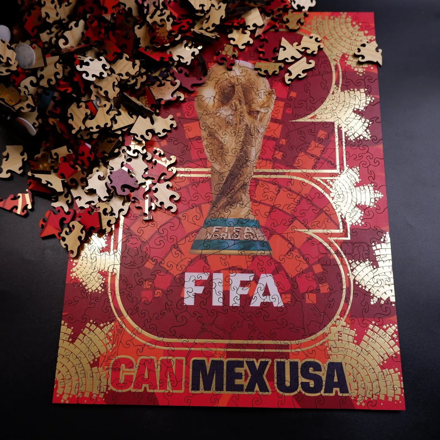 FIFA World Cup 2026 Canada Host Logo Luxury 300-Piece Wooden Puzzle | Premium Officially Licensed Canadian Gift