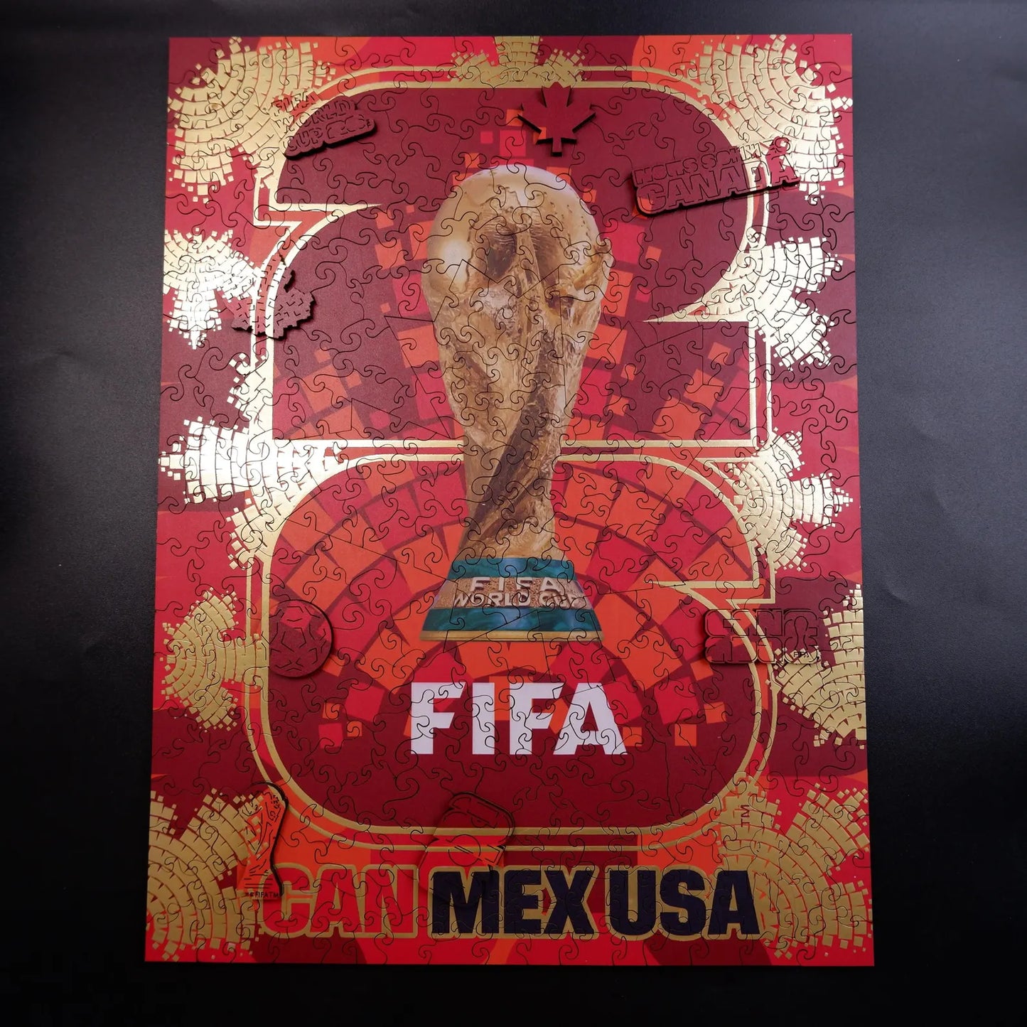 FIFA World Cup 2026 Canada Host Logo Luxury 300-Piece Wooden Puzzle | Premium Officially Licensed Canadian Gift