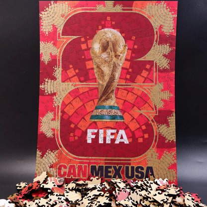 FIFA World Cup 2026 Canada Host Logo Luxury 300-Piece Wooden Puzzle | Premium Officially Licensed Canadian Gift