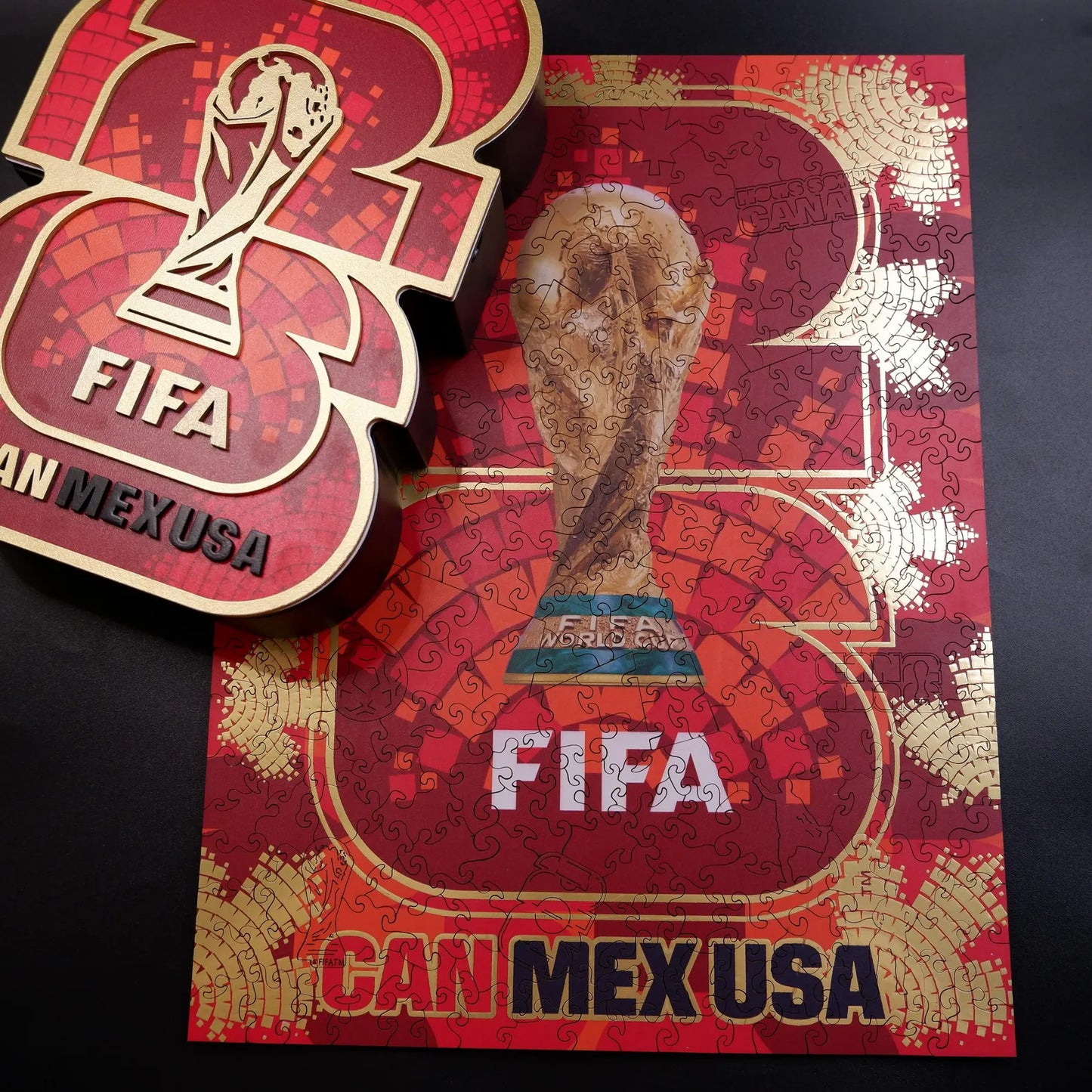 FIFA World Cup 2026 Canada Host Logo Luxury 300-Piece Wooden Puzzle | Premium Officially Licensed Canadian Gift