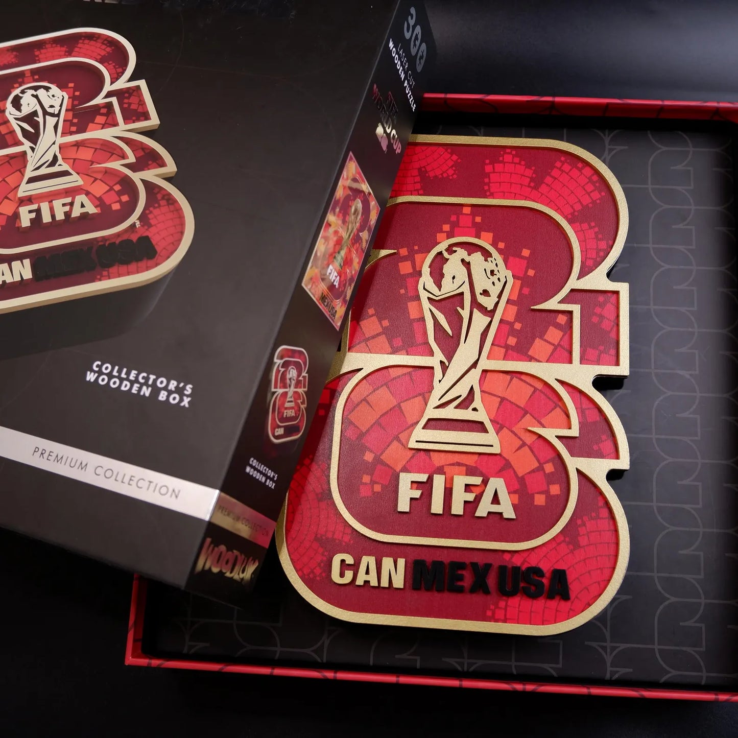 FIFA World Cup 2026 Canada Host Logo Luxury 300-Piece Wooden Puzzle | Premium Officially Licensed Canadian Gift