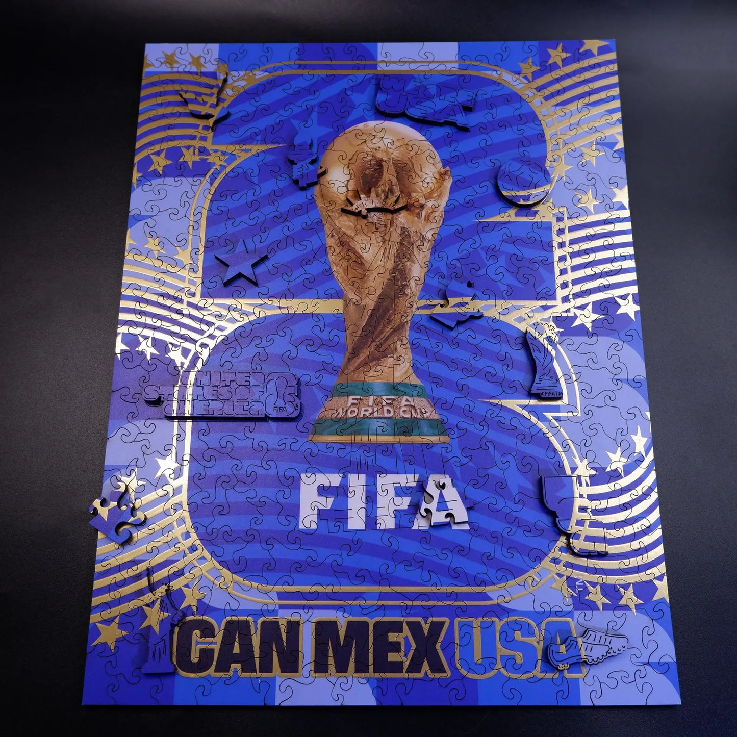 FIFA World Cup 2026 USA Host Logo Luxury 300-Piece Wooden Puzzle | Premium Officially Licensed Collectible Gift