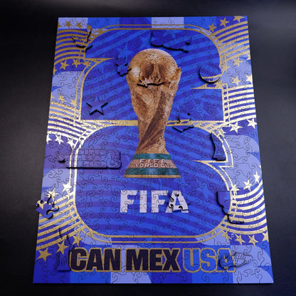 FIFA World Cup 2026 USA Host Logo Luxury 300-Piece Wooden Puzzle | Premium Officially Licensed Collectible Gift