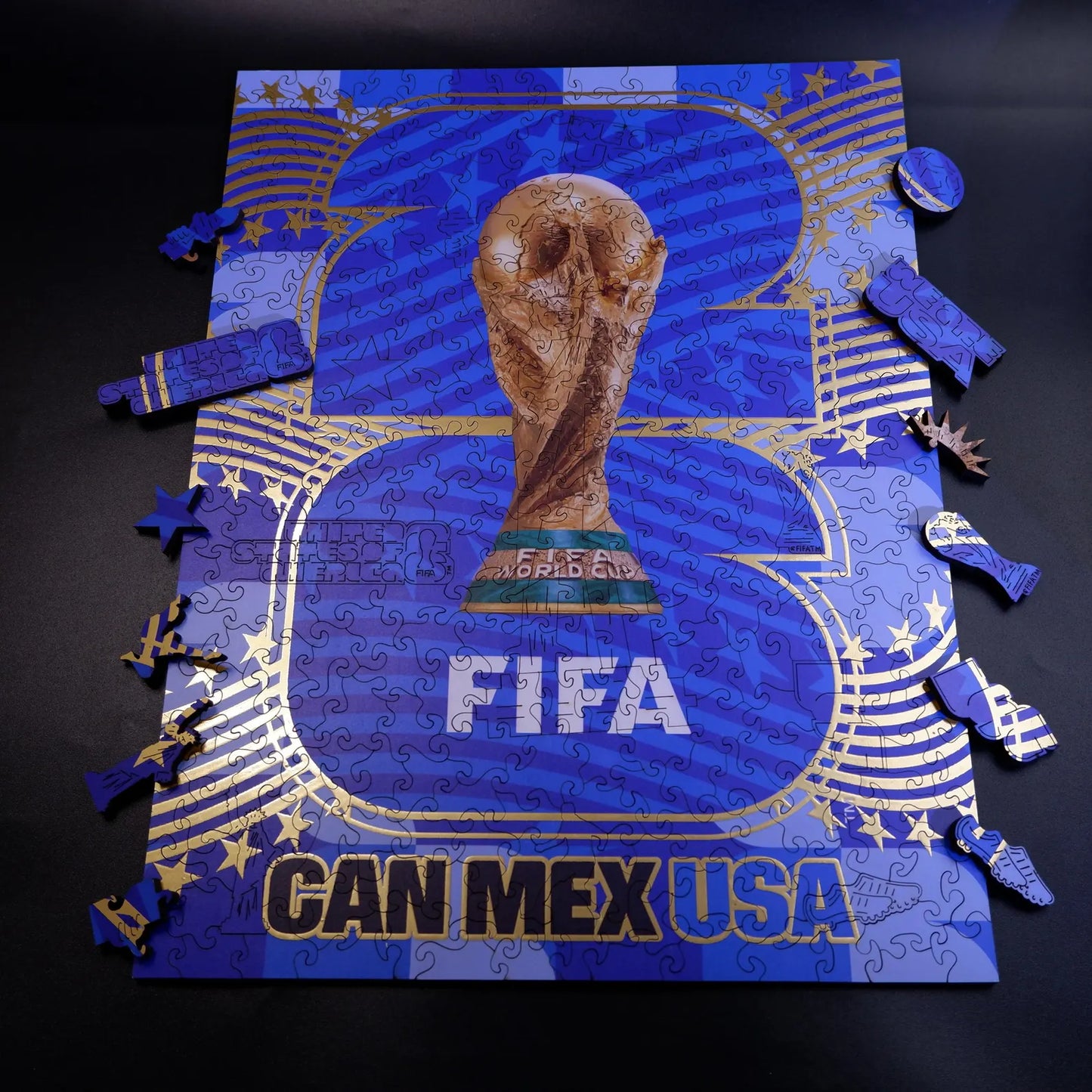 FIFA World Cup 2026 USA Host Logo Luxury 300-Piece Wooden Puzzle | Premium Officially Licensed Collectible Gift