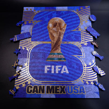 FIFA World Cup 2026 USA Host Logo Luxury 300-Piece Wooden Puzzle | Premium Officially Licensed Collectible Gift