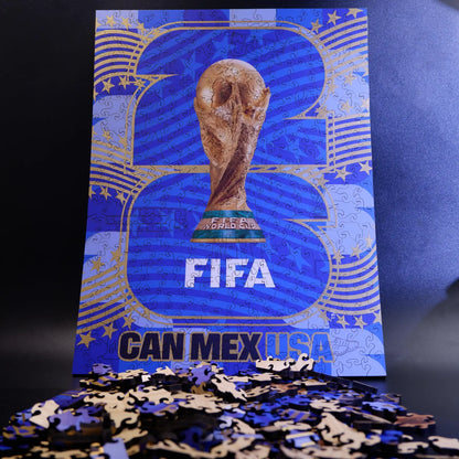 FIFA World Cup 2026 USA Host Logo Luxury 300-Piece Wooden Puzzle | Premium Officially Licensed Collectible Gift