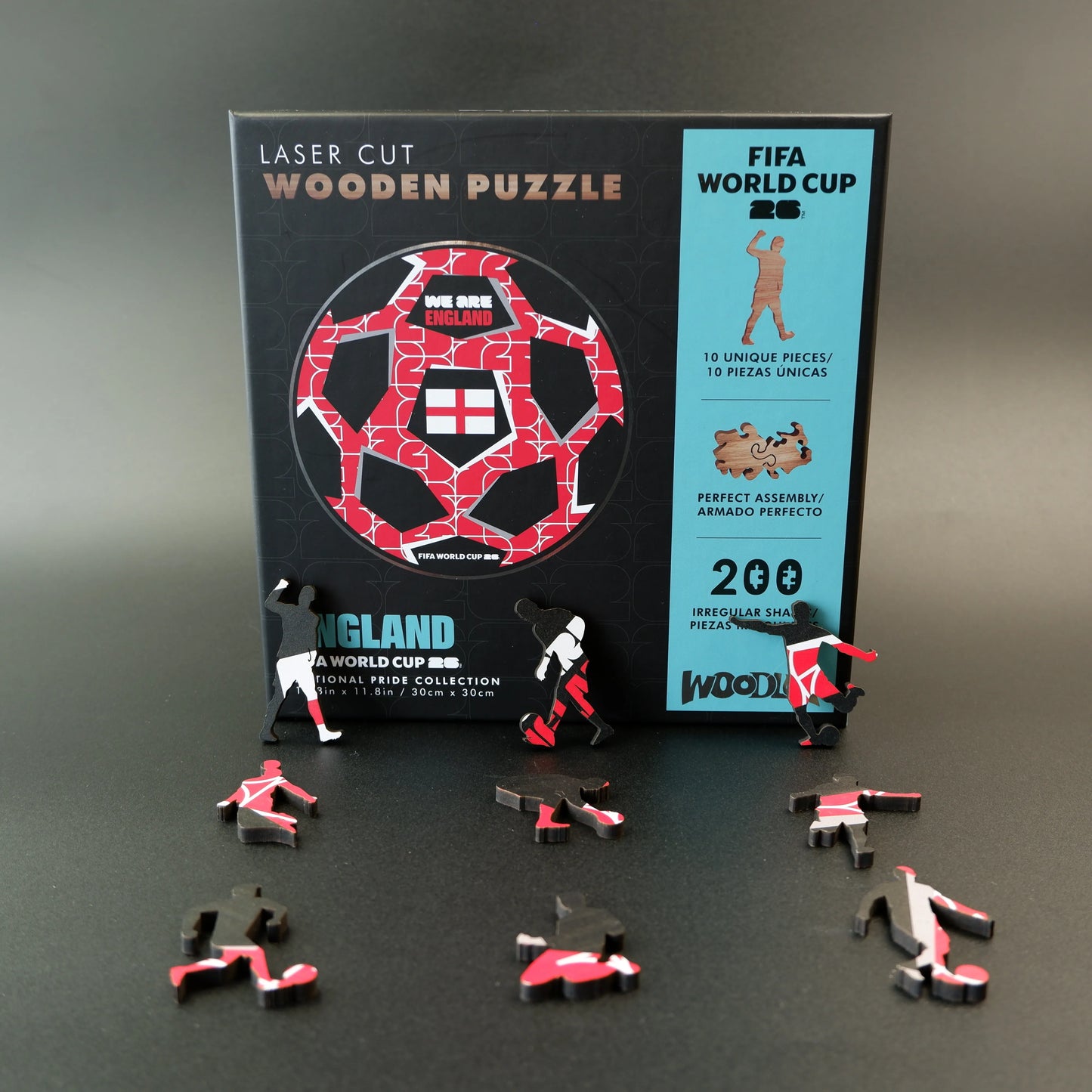 FIFA World Cup 2026 England Ball Wooden Jigsaw Puzzle | 200 Pieces, 5mm Thick