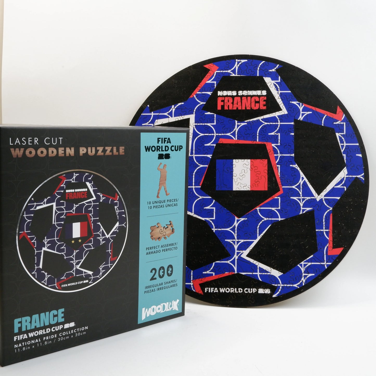 FIFA World Cup 2026 France Ball Wooden Jigsaw Puzzle | 200 Pieces, 5mm Thick