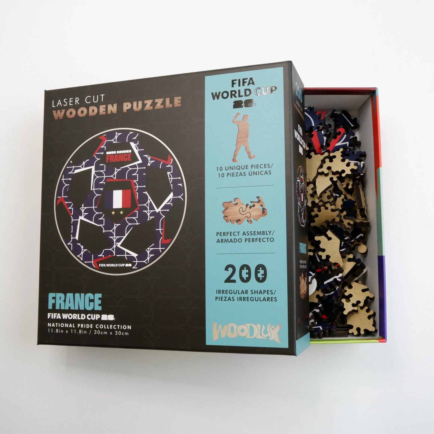 FIFA World Cup 2026 France Ball Wooden Jigsaw Puzzle | 200 Pieces, 5mm Thick