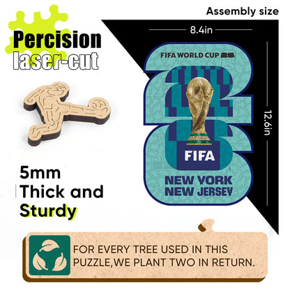 FIFA World Cup 2026 Wooden Jigsaw Puzzle | 200 Pieces, NYC New Jersey Logo